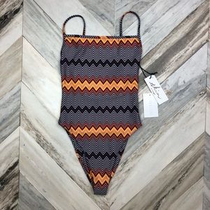 Intermix Swim Skin by SAME Chevron One-Piece